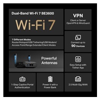 TP-Link TL-WR3602BE přenosný 4G LTE WiFi7 router (BE3600, 2,4GHz/5GHz, 1x2,5GbE WAN, 1xGbE LAN, 4G LTE, 1xUSB3.0)