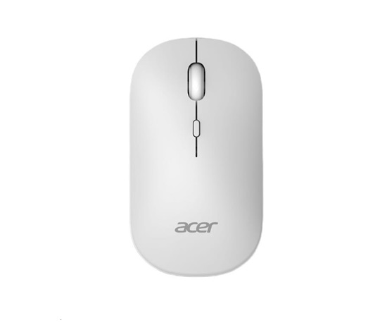 ACER bezdrátová myš Wireless Mouse AMR130,dual mode 2.4GHz + BT 5.2,4 tlačítka,1600dpi,125Hz,30 IPS,Bílá