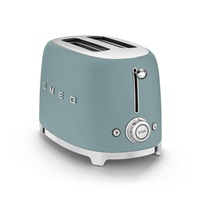 Smeg TSF01EGMEU toustovač / topinkovač, 2 toasty, 6 úrovní opékání, zásuvka na drobky, styl. 50. let, smaragdově zelená
