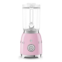 Smeg BLF03PKEU mixér, 800 W, 4 programy, funkce pulse, 18000 RPM, nerezové ostří, Ice crush, 50‘s Style, růžový