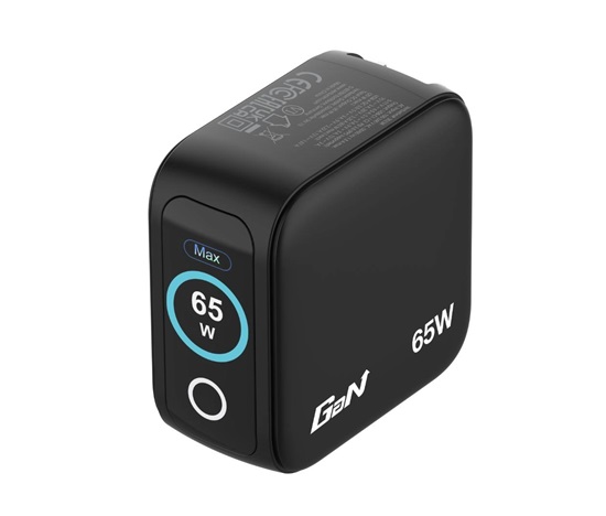 VERBATIM Mini GaN Nabíječka s displejem 65W, 2xUSB-C, 1xUSB-A, černá