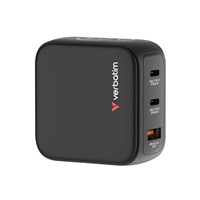 VERBATIM Mini GaN Nabíječka s displejem 65W, 2xUSB-C, 1xUSB-A, černá