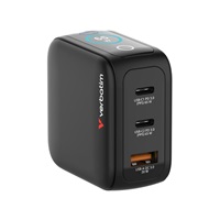 VERBATIM Mini GaN Nabíječka s displejem 100W, 2xUSB-C, 1xUSB-A, černá