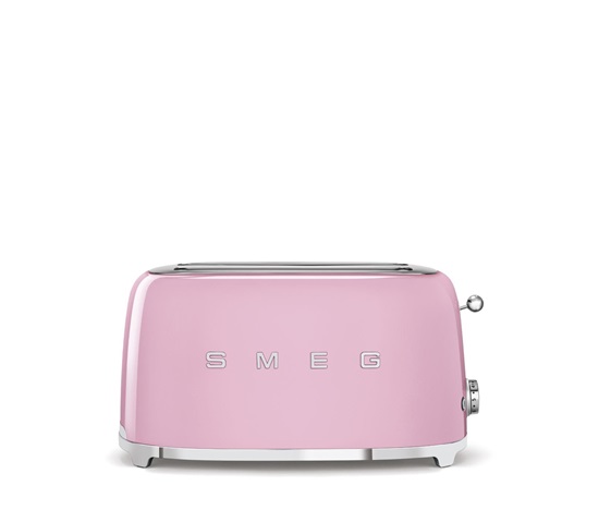 Smeg TSF02PKEU, toustovač / topinkovač, 4 toasty, 6 úrovní opékání, zásuvka na drobky, styl. 50. let, růžový