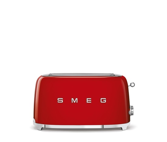 Smeg TSF02RDEU, toustovač / topinkovač, 4 toasty, 6 úrovní opékání, zásuvka na drobky, styl. 50. let, červený