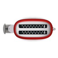 Smeg TSF02RDEU, toustovač / topinkovač, 4 toasty, 6 úrovní opékání, zásuvka na drobky, styl. 50. let, červený