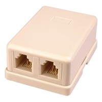 PremiumCord Telefonní zásuvka na zeď 2xRJ11 lepicí