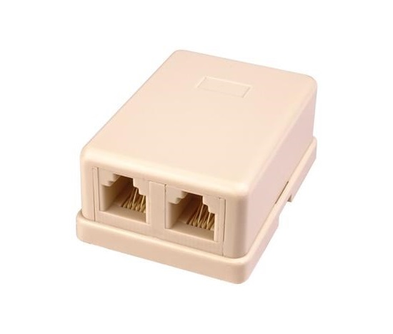 PremiumCord Telefonní zásuvka na zeď 2xRJ11 lepicí