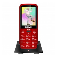 BAZAR - EVOLVEO EasyPhone XO, mobilní telefon pro seniory s nabíjecím stojánkem, červená - Po opravě (Komplet)