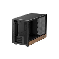 DEEPCOOL Case CH260 WOOD, mATX, Průhledná bočnice, černo-dřevěná
