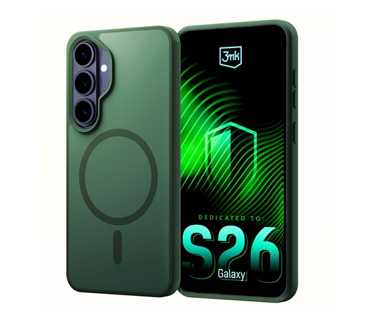 3mk ochranný kryt Smoke MagCase Green pro Samsung Galaxy S26+