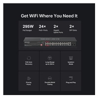MERCUSYS switch MS128GP (24xGbE,24xPoE+,2xGbE,2xSFP,295W)
