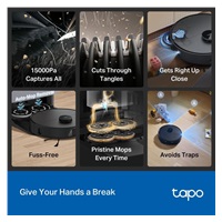 TP-Link Tapo RV50 Pro Omni robotický vysavač s mopem a stanicí (Dual-Laser, 2,4 GHz, BT, černý)