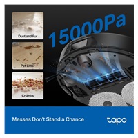 TP-Link Tapo RV50 Pro Omni robotický vysavač s mopem a stanicí (Dual-Laser, 2,4 GHz, BT, černý)