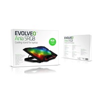 EVOLVEO Ania 5RGB, chladicí podložka pro notebook, 5x ventilátor, RGB podsvícení