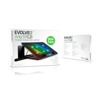 EVOLVEO Ania 9RGB, chladící podložka pod notebook, 6x ventilátor, RGB podsvícení ventilátorů a obvodu