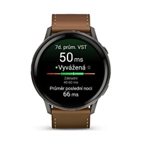 Garmin Venu 4 (45 mm) Slate / Černý silikonový řemínek a Hnědý kožený řemínek, EU