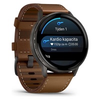 Garmin Venu 4 (45 mm) Slate / Černý silikonový řemínek a Hnědý kožený řemínek, EU