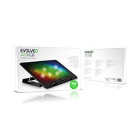 EVOLVEO A101RGB, chladící podložka pro notebook, 2x ventilátor, RGB podsvícení
