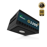 EVOLVEO G1200 zdroj 1200W, 80+ GOLD, ATX 3.1, aPFC, 140 mm ventilátor, záruka 3 roky, černý