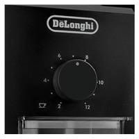 DeLonghi KG79 mlýnek na kávu, 110 W, 16 stupňů nastavení hrubosti, kontrolka, ocelové kameny, bezpečnostní systém, černý