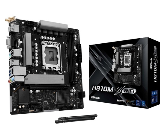 BAZAR - ASRock MB Sc LGA1851 H810M-X WIFI, Intel H810, 2xDDR5, 1xDP, 1xHDMI, 1xVGA, WiFi, mATX - Po opravě (Bez příšluše