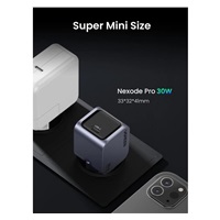 UGREEN síťová rychlonabíječka Nexode Pro 30W 1-Port USB-C, GaN, stříbrná