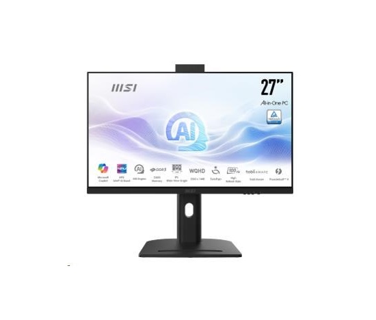 MSI PC AiO Modern AM273QP AI 1UMG-424XEU, Ultra 7 155H, 27" WQHD, Anti-Glare, 16GB, 1TB SSD, N/A, No OS, Black