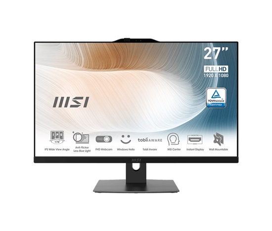 MSI AIO Modern AM272P 1M-1293XEU, Intel Core 5 120U, 27‘‘ FHD, Anti-Glare, 16GB, 512GB SSD, N/A, N/A, Black