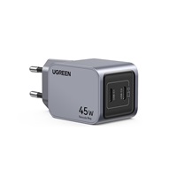 UGREEN síťová rychlonabíječka Nexode Pro 45W 2-Port USB-C, GaN, stříbrná