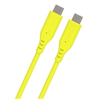 PREMIUMCORD Kabel USB-C na USB-C, 60W, 480Mbps, silikonový, žlutý, 1,5m