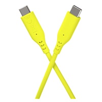 PREMIUMCORD Kabel USB-C na USB-C, 60W, 480Mbps, silikonový, žlutý, 1,5m