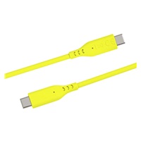 PREMIUMCORD Kabel USB-C na USB-C, 60W, 480Mbps, silikonový, žlutý, 1,5m