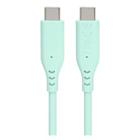 PREMIUMCORD Kabel USB-C na USB-C, 60W, 480Mbps, silikonový, tyrkysový, 1,5m