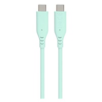 PREMIUMCORD Kabel USB-C na USB-C, 60W, 480Mbps, silikonový, tyrkysový, 1,5m