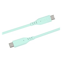 PREMIUMCORD Kabel USB-C na USB-C, 60W, 480Mbps, silikonový, tyrkysový, 1,5m