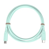 PREMIUMCORD Kabel USB-C na USB-C, 60W, 480Mbps, silikonový, tyrkysový, 1,5m