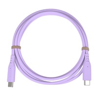 PREMIUMCORD Kabel USB-C na USB-C, 60W, 480Mbps, silikonový, fialový, 1,5m