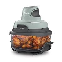 Ninja FN101EUSG Crispi, přenosná horkovzdušná fritéza, 4v1,zelená,příkon 1700 W, skleněné nádoby 1,4 l a 3,8 l, bez PFAS