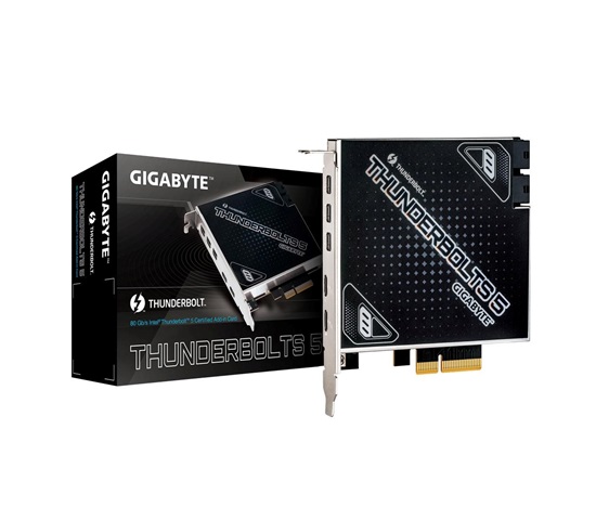 BAZAR GIGABYTE rozšiřující karta Thunderbolts 5, PCIe 4.0x4, 3xMini-DP (ROZBALENO)