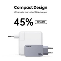 UGREEN síťová rychlonabíječka Nexode Pro 100W 3-Port, 2x USB-C, 1x USB-A, GaN, stříbrná