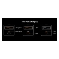 UGREEN síťová rychlonabíječka se zatahovacím kabelem 65W 3-Port, 2x USB-C, 1x USB-A, GaN, stříbrná