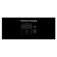 UGREEN síťová rychlonabíječka se zatahovacím kabelem 65W 3-Port, 2x USB-C, 1x USB-A, GaN, stříbrná