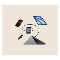 UGREEN síťová rychlonabíječka se zatahovacím kabelem 100W 3-Port, 2x USB-C, 1x USB-A, GaN, stříbrná