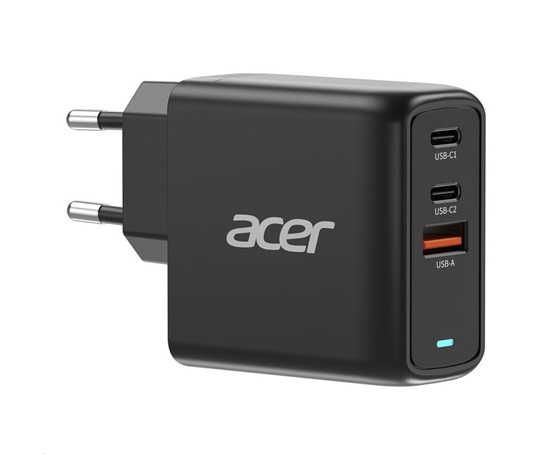ACER Adapter 67W PD GaN charger,USB-C,USB-A,EU plug,Black