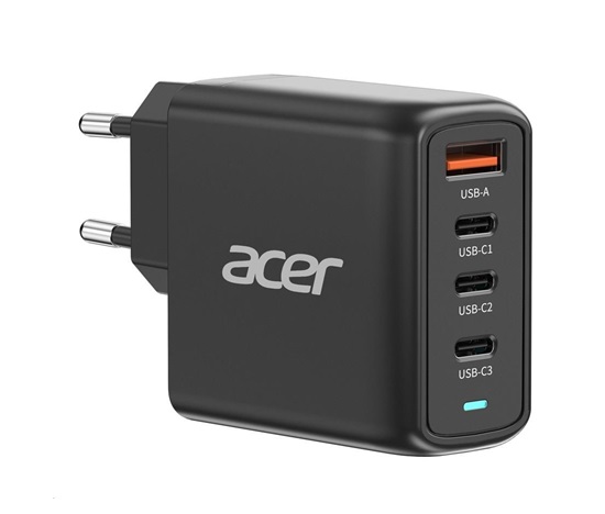 ACER Adapter 100W PD GaN charger,USB-C,USB-A,EU plug,Black