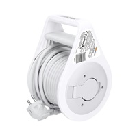 Solight prodlužovací přívod na bubnu 10m, USB A+C, 2 zásuvky, šedý kabel, 3x 1,0mm2