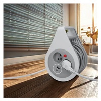 Solight prodlužovací přívod na bubnu 10m, USB A+C, 2 zásuvky, šedý kabel, 3x 1,0mm2