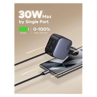 UGREEN rychlonabíječka do auta se zatahovacím kabelem 60W 3-Port, 2x USB-C,1x USB-A, GaN, stříbrná