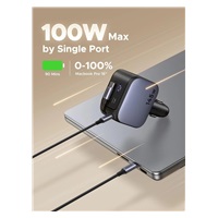 UGREEN rychlonabíječka do auta se zatahovacím kabelem 145W 3-Port, 2x USB-C,1x USB-A, GaN, stříbrná